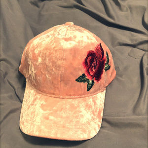 Velvet Rose Stitched Pink Hat